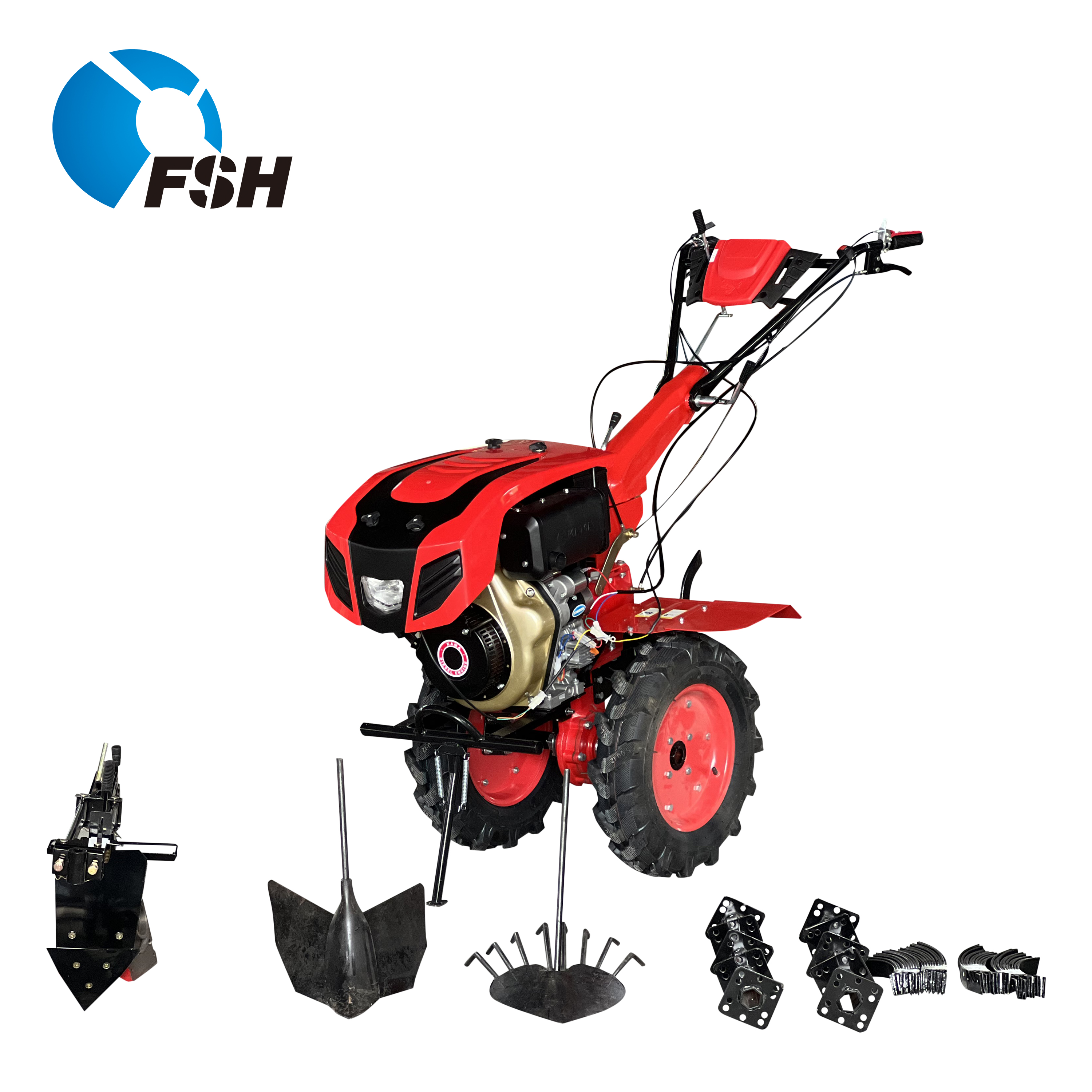 10HP Multi-function Mini Power Tiller Cultivator Diesel Rotary Tiller
